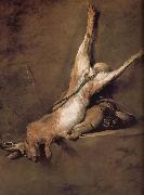 Jean Baptiste Simeon Chardin Tinderbox hare and hunting with France oil painting artist